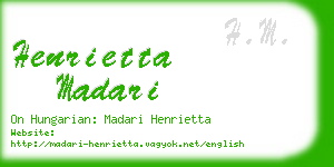 henrietta madari business card